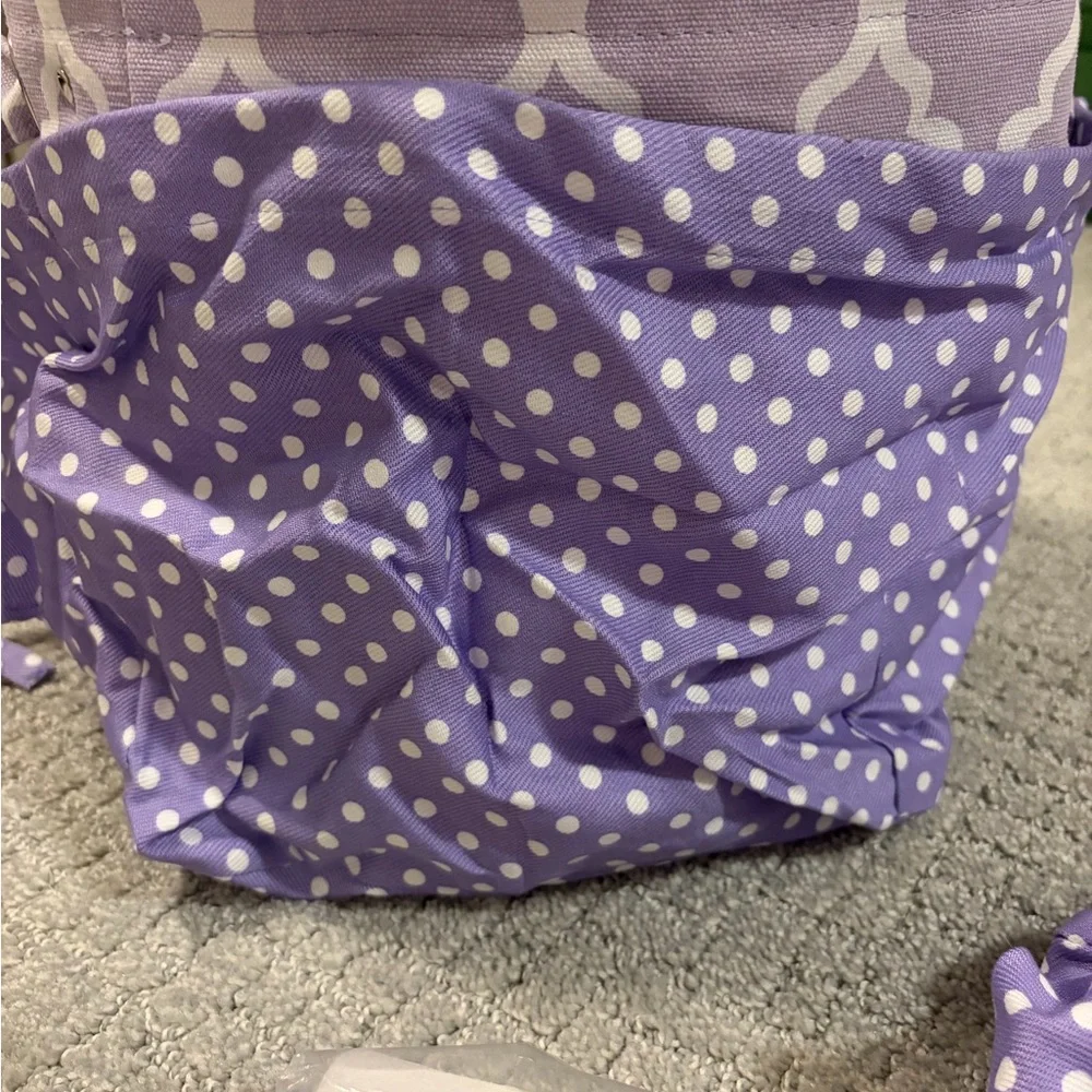 Pottery Barn Kids Lavender and White Polka Dot Mini Basket Liner